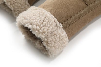 Lamb Wool Motorcycle Bomber Jacket