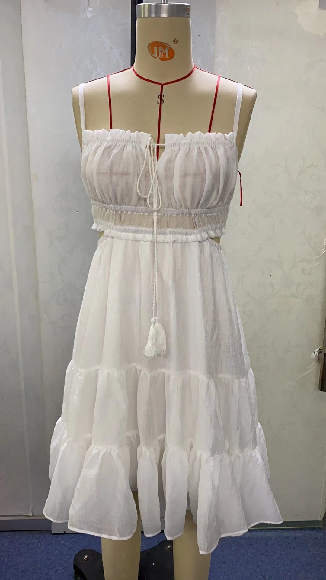 Sling Hollow Out Tied Backless Dress