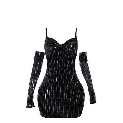 Shiny Velvet Sheath Dress