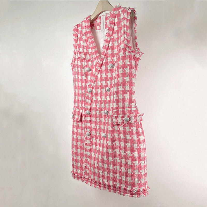 V-neck French Vest Dress