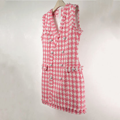 V-neck French Vest Dress