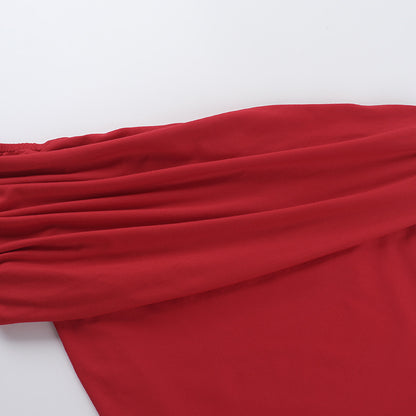 Cloud Oblique Shoulder Fitted Shirt