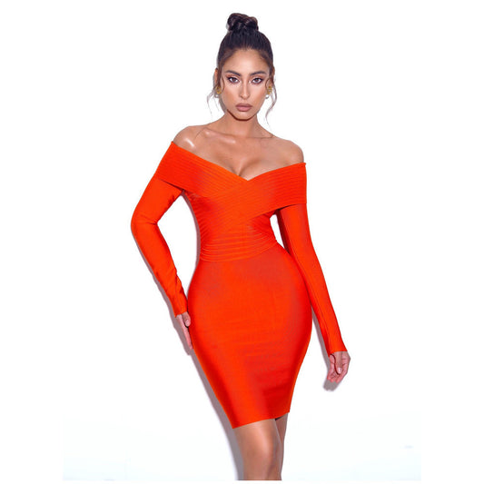 Bandage Elastic Waist Short Dress