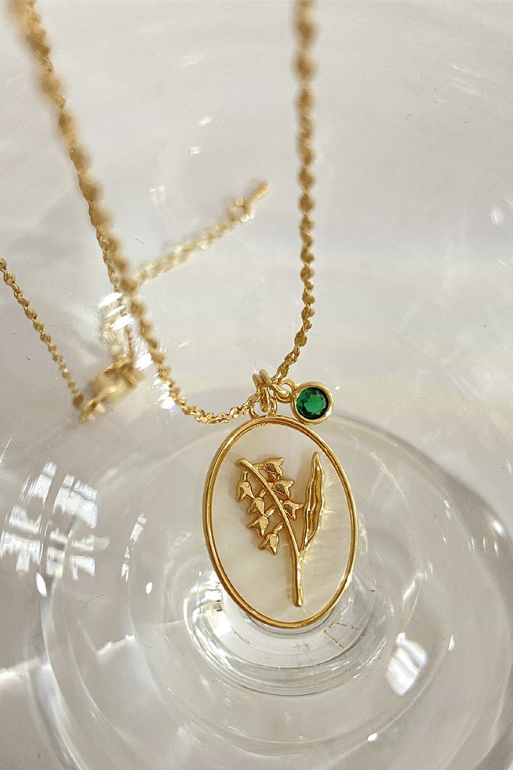 14K gold plated pendant necklaces with feminine floral design