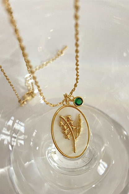 14K gold plated pendant necklaces with feminine floral design