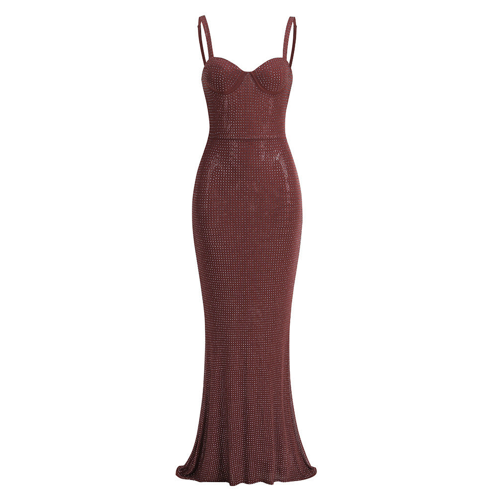 Rhinestone Slim Fit Tight Dress