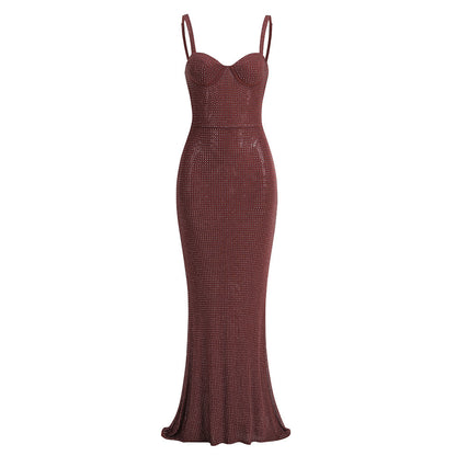 Rhinestone Slim Fit Tight Dress