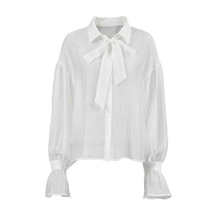 Bow Tie See-through Shirt