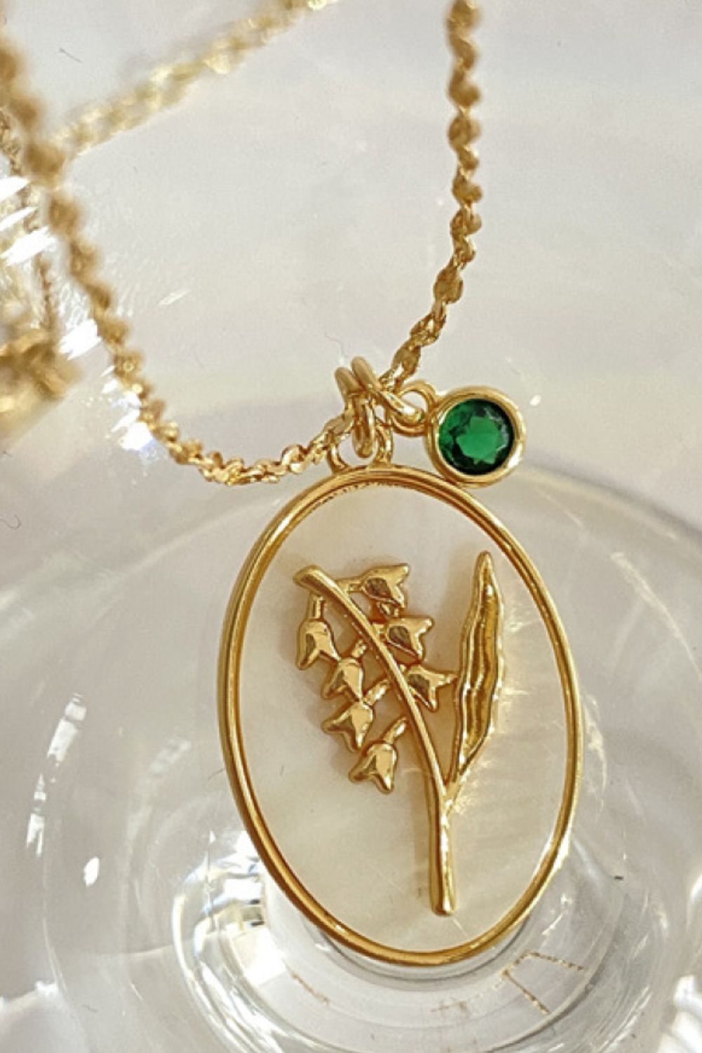 14K gold plated pendant necklaces with feminine nature inspired floral design