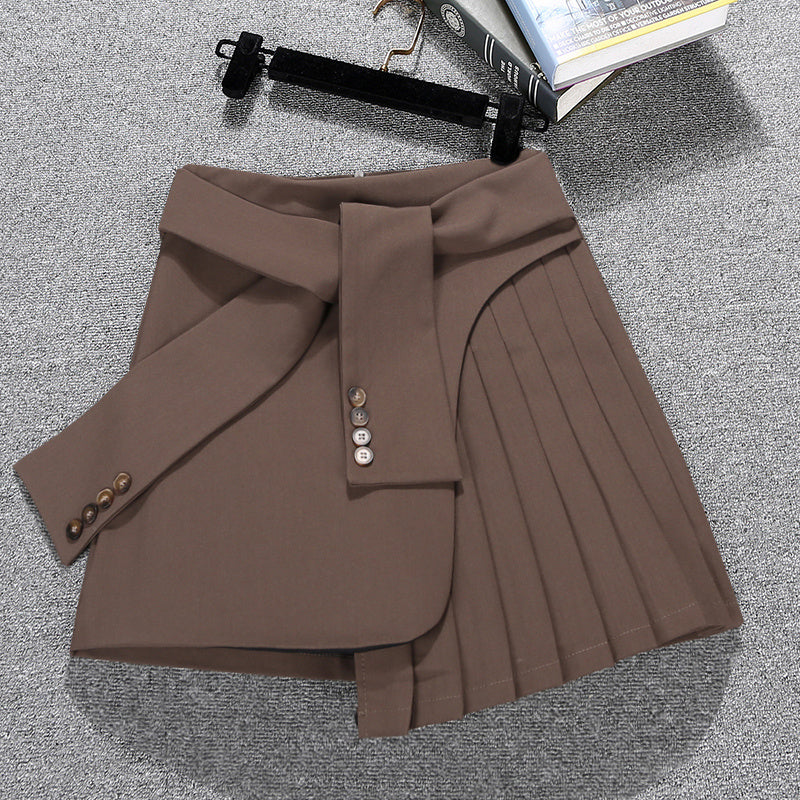 Pleated Waist Tie Skirt