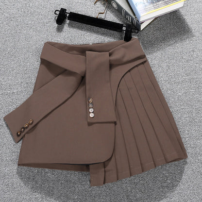 Pleated Waist Tie Skirt