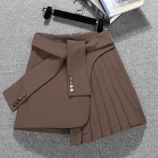 Pleated Waist Tie Skirt