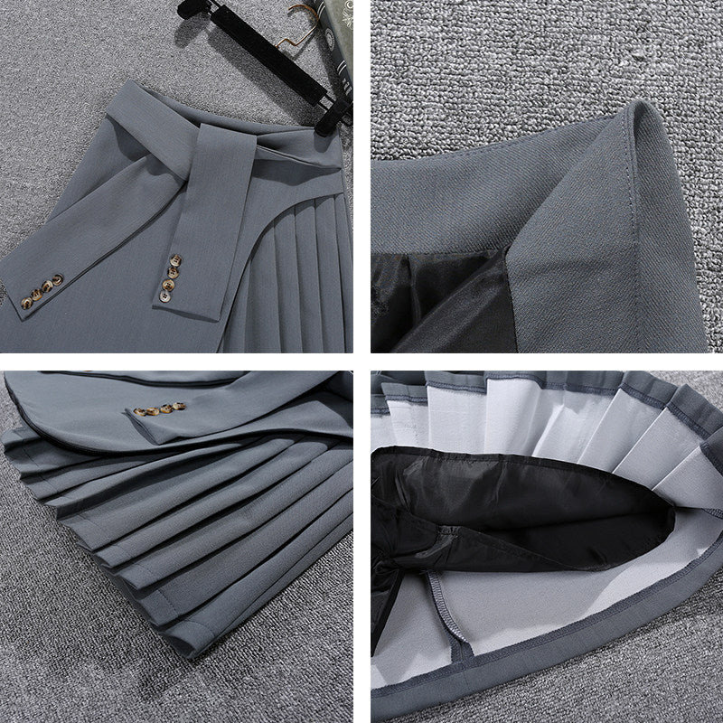 Pleated Waist Tie Skirt