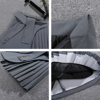 Pleated Waist Tie Skirt