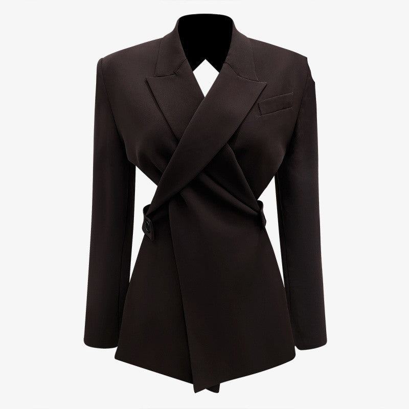 Hollow Out Blazer and Straight Pants
