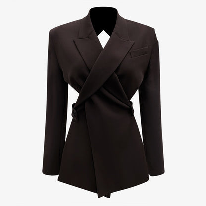 Hollow Out Blazer and Straight Pants