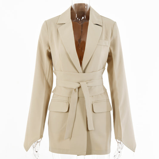Belted Slim Fit Blazer