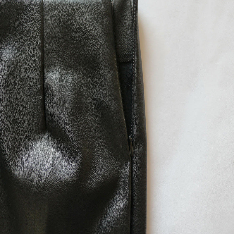 Leather Skirt Front Slit