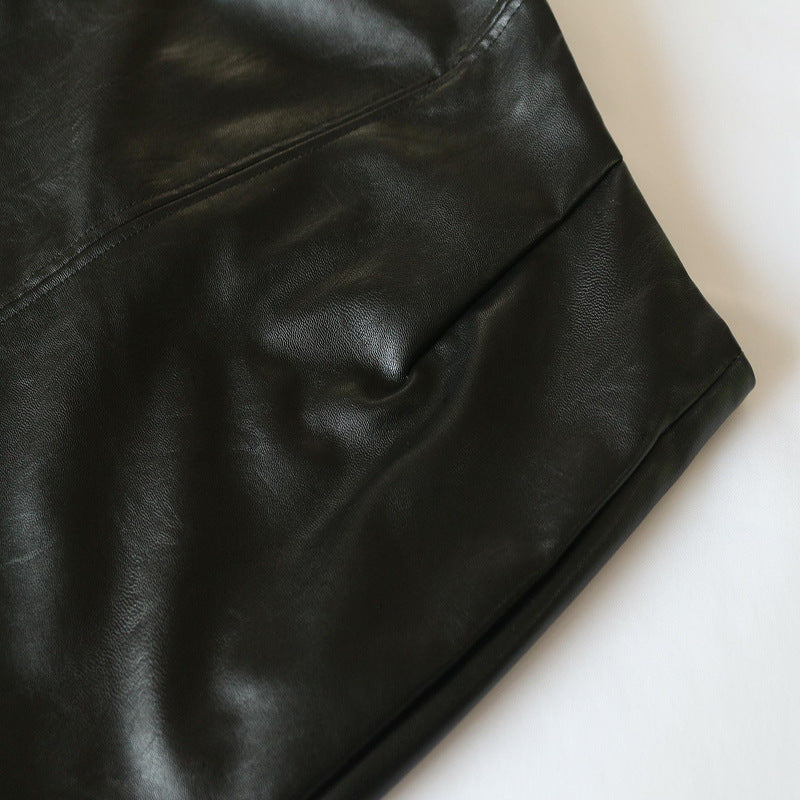 Leather Skirt Front Slit