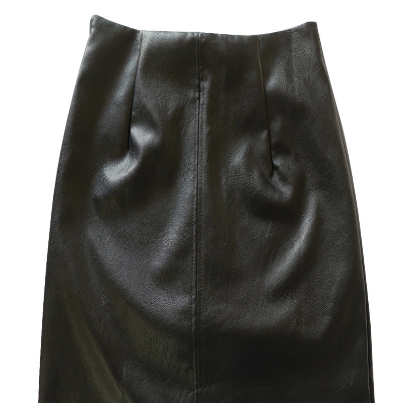 Leather Skirt Front Slit