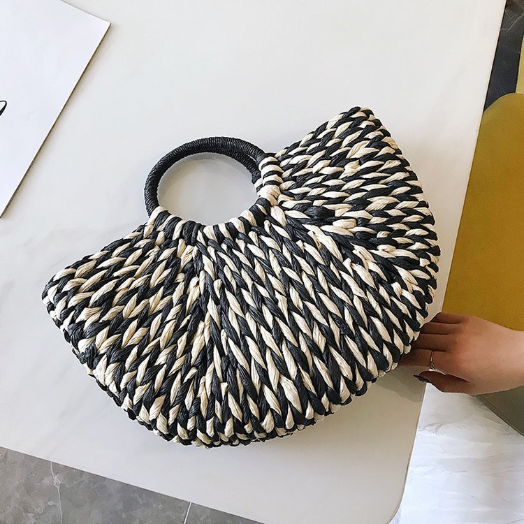 Hollow Moon Rattan Bag
