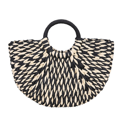 Hollow Moon Rattan Bag