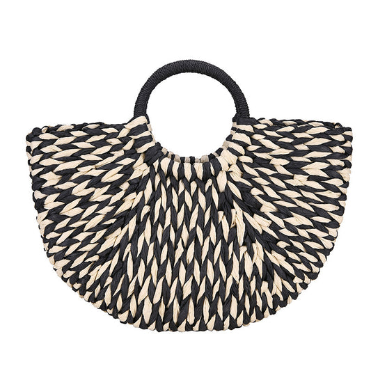 Hollow Moon Rattan Bag