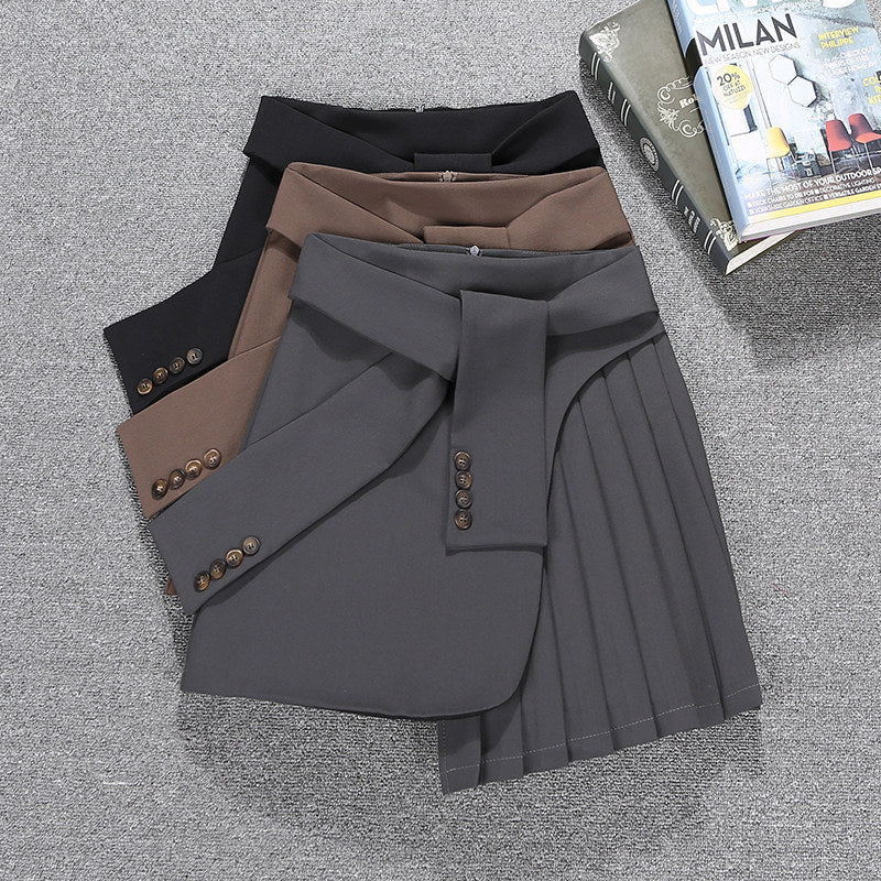 Pleated Waist Tie Skirt