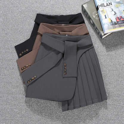 Pleated Waist Tie Skirt