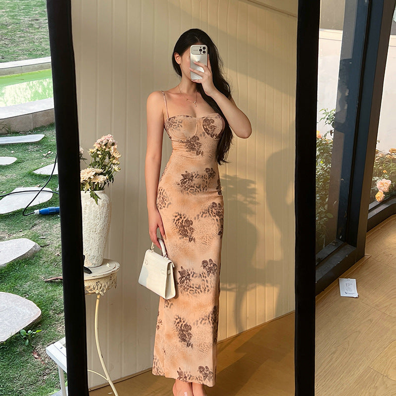 Printed Lace Up Dress