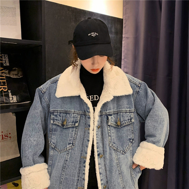Fur Collar Loose Denim Jacket