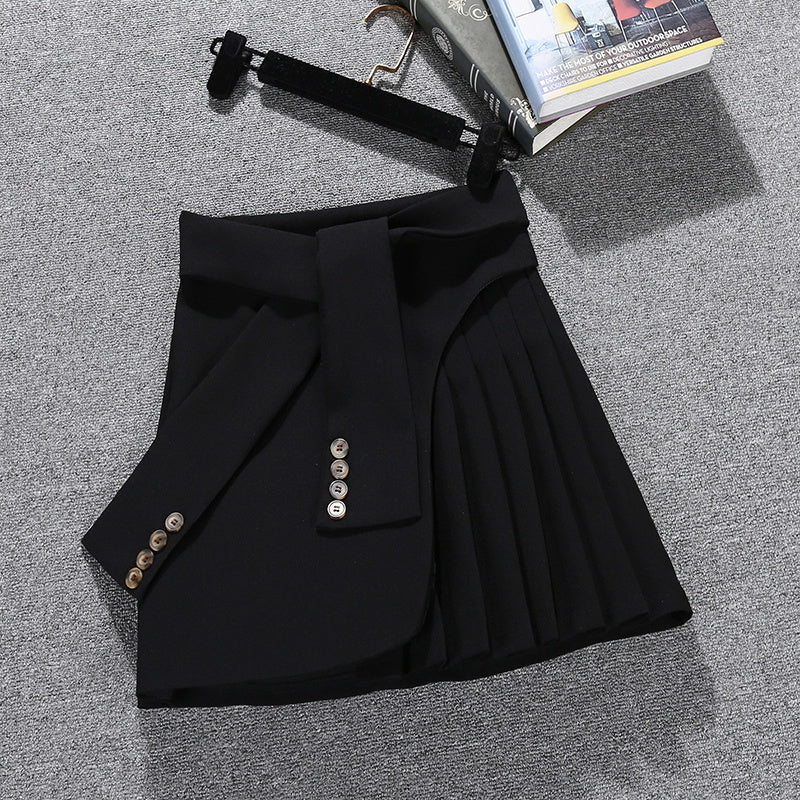 Pleated Waist Tie Skirt