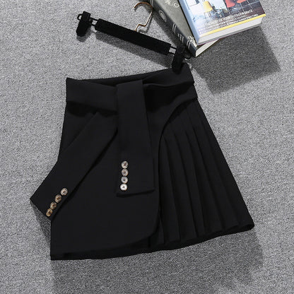 Pleated Waist Tie Skirt