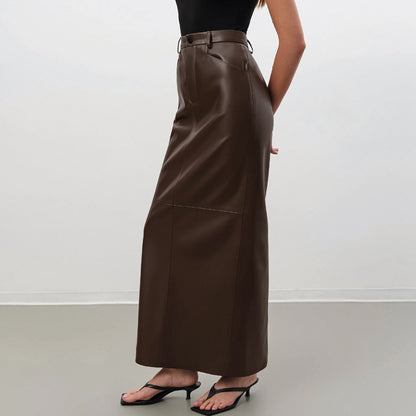 Leather Retro Slim-fit Skirt