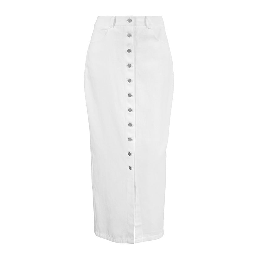 High Waist Buttoned Skirt