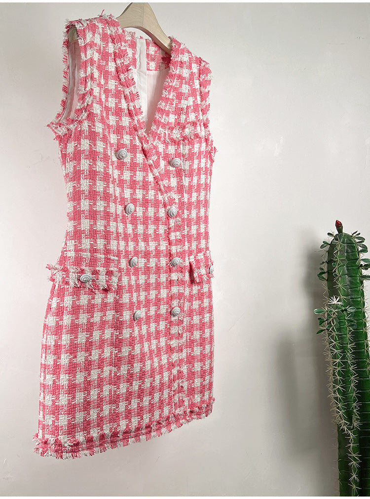 V-neck French Vest Dress