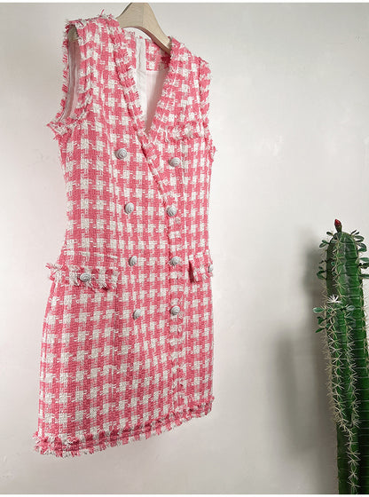 V-neck French Vest Dress