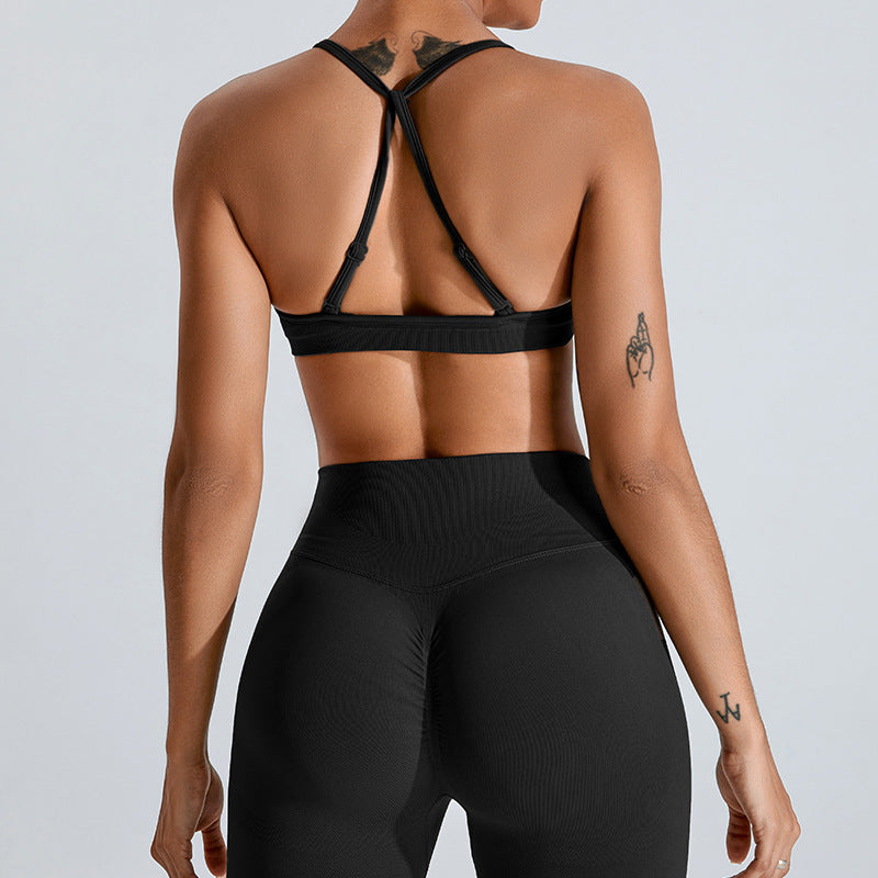 Seamless sports bra black back