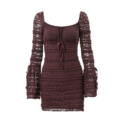 Sleeve Sheath Short Dress