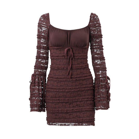 Sleeve Sheath Short Dress