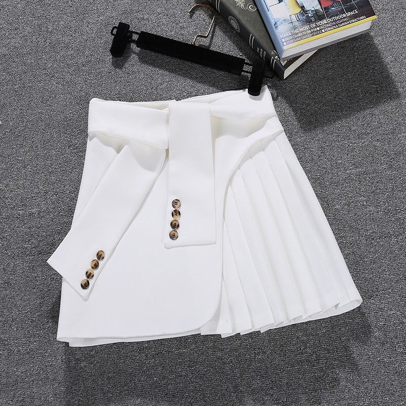 Pleated Waist Tie Skirt