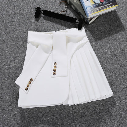 Pleated Waist Tie Skirt