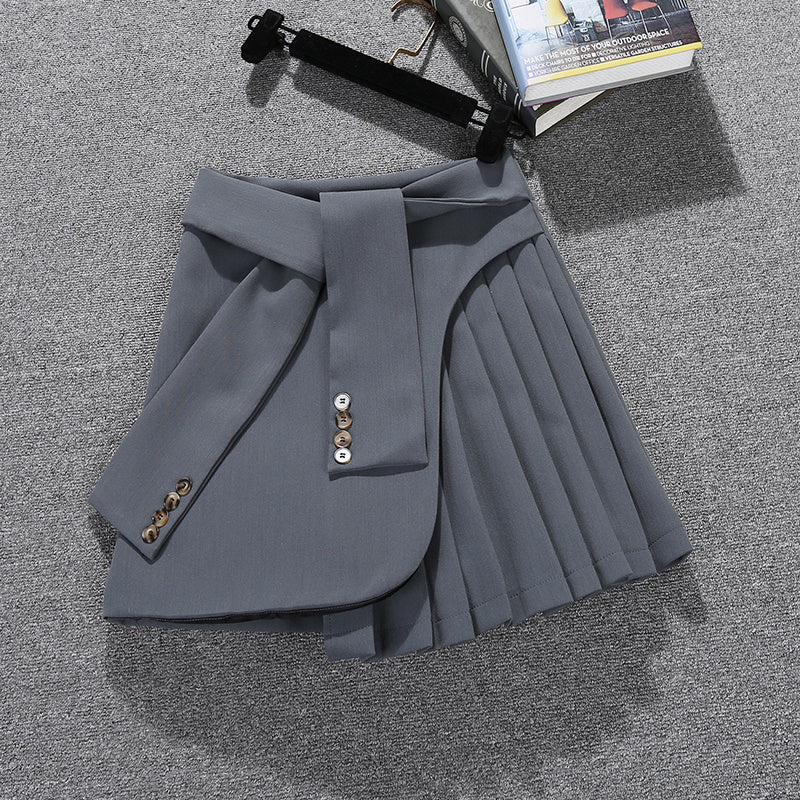 Pleated Waist Tie Skirt