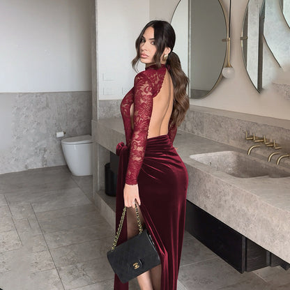 Lace Velvet Dress