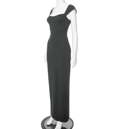 Square Collar Slim Fishtail Dress