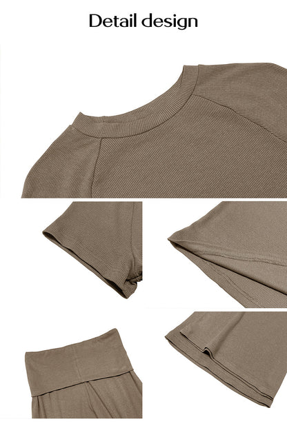 Solid Color Slim-Fit Short Sleeve Co-Ord Set