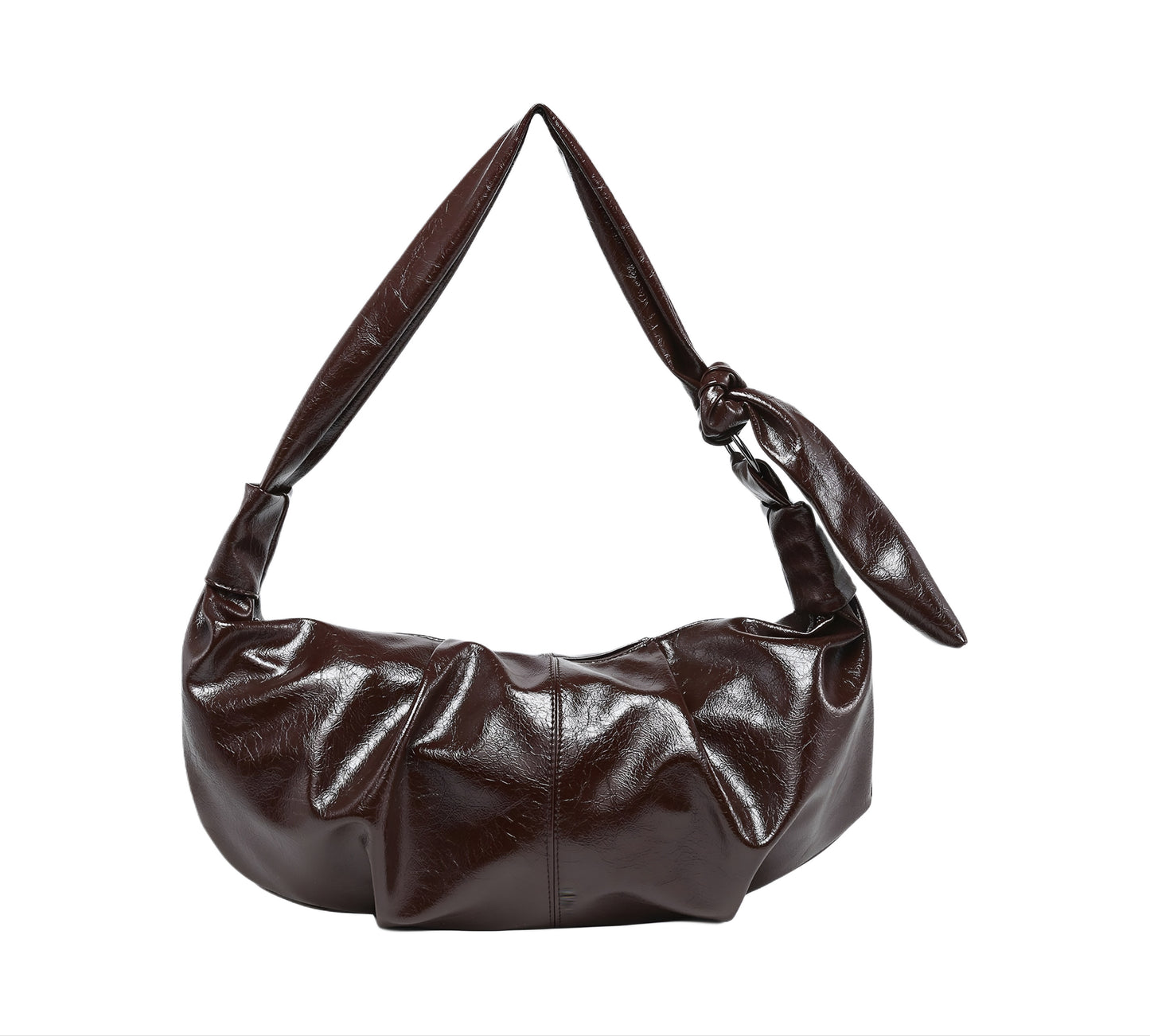 Knotted Croissant PU Leather Bag