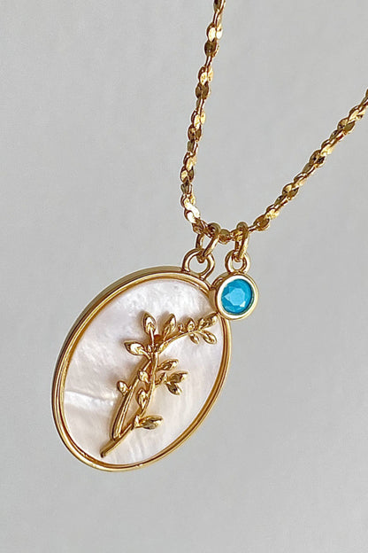 14K gold plated pendant necklaces with feminine floral nature inspired design