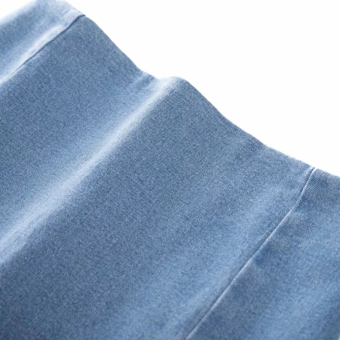 Slit Denim Skirt
