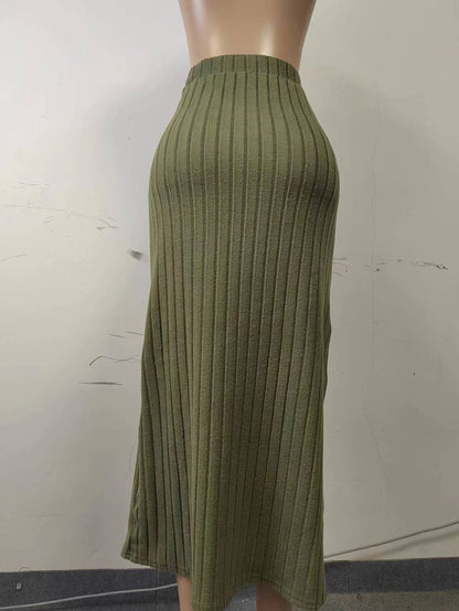 Long Skirt High Waist With Side Slit
